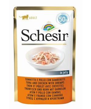 Schesir Cat kapsa Adult tuňák/kuře/krevety 50G