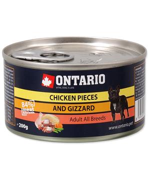 Konzerva ONTARIO Dog Chicken Pieces + Gizzard