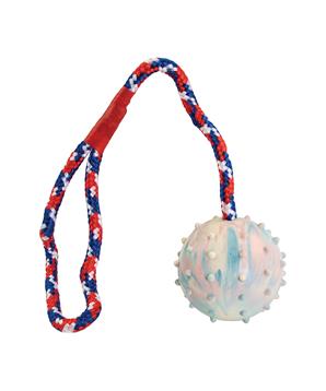 Vrhací míč z přírodní tvrdé gumy 6/30 cm, na laně, HipHop