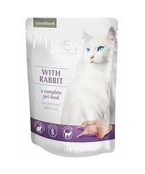 PIPER CAT kapsička pro sterilizované kočky, s králíkem
