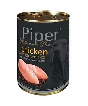 PIPER PLATINUM PURE kuře s hnědou rýží, konzerva pro psy, 400 g