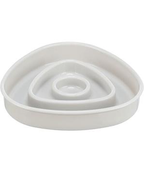 Miska k pomalému krmení, design triangl, 0,35l/15 ×15 cm, plast/TPR, šedá