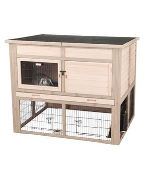 Natura zateplená králíkárna XL: 120 × 98 × 94 cm, 2 patra, spodní výběh, šedá