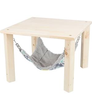 SUNNY přístřešek s houpací sítí pro činčily/morčata, 28 × 24 × 28 cm, šedá/multikolor