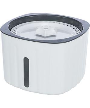 Pítko / fontánka FLOWER, 2 l/18,5 × 13 × 18,5 cm, plast, bílá/šedá (RP 2,90 Kč)