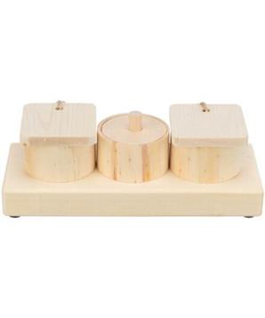 Snack Cups - interaktivní hra pro králíčky, 15 x 4,5 x 6 cm, dřevo