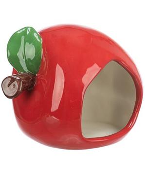 Keramický domeček JABLKO (křeček,myš), 13 x 10 x 10 cm, červená