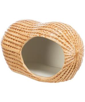 Keramický domeček ARAŠÍD (křeček/myš), 17 x 8 x 8 cm, béžová