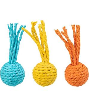 Chrastící míček, papírové lano, ø 4 × 11 cm