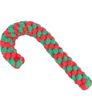 Xmas CANDY CANE - vánoční uzlovaná hůlka bavlněné lano