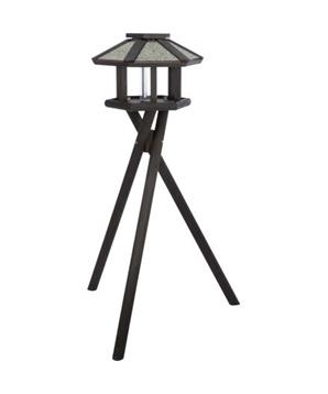 NATURA venkovní krmítko se stříškou a silem, na trojnožce 1,40 m, 50 x 34 cm, borové dřevo, černá