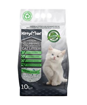 KITTYMAX hrudkující, bezprašný bílý bentonit ALOE VERA  