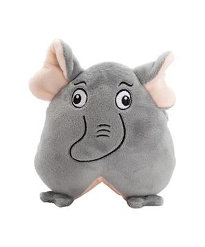 Plyšový 2D slon se zvukem, bavlněné lano, šedá, HipHop