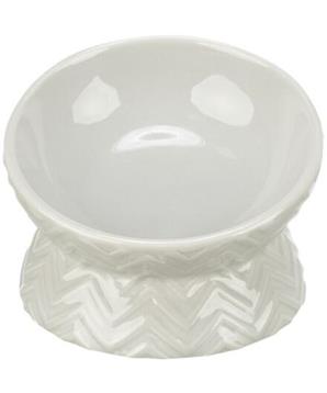 Keramická miska vyvýšená, ergonomický tvar světlešedá