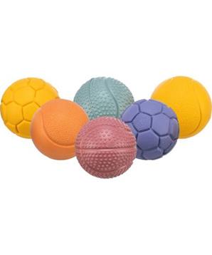 Míček ø 4,5 cm, přírodní guma, design míčové sporty, mix barev