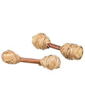 Set 2 činek, hračka/okusovadlo pro hlodavce, 9 x 2 cm, dřevo/tráva