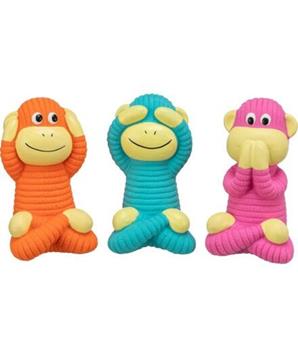 Moudrá opice, hračka se zvukem, 12 cm, plněný latex, 3 varianty