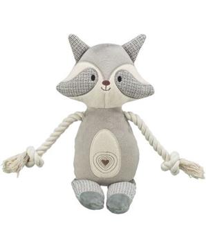 Mýval s lanem, hračka se zvukem, 33 cm, plyš/tkanina/lano
