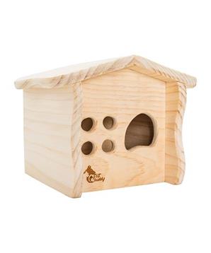 PetBuddy chaloupka přírodní, 20 x 18.5 x 16.5 cm, borové dřevo