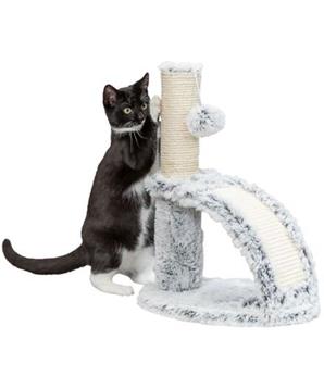 Škrabadlo WINNIE Junior s kartáčem, 43 cm, sisal/ dlouhovlasý plyš, šedá