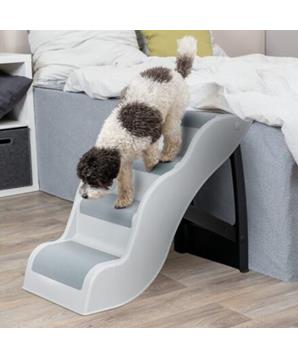 Protiskluzové schody, 38.5 × 60 × 79 cm, nosnost do 90 kg,  světle šedá