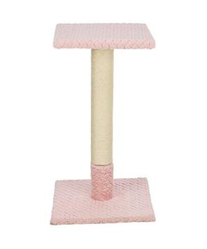 Škrabací sloupek BEANA, 69 cm, vzorovaný plyš, starorůžová