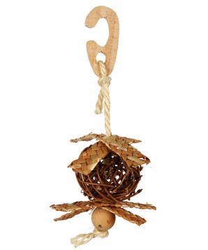 Natural Living-proutěný míček se slaměnou ozdobou 5,5/18cm