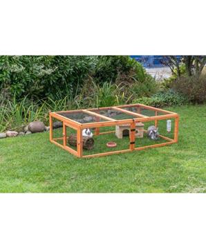 natura venkovní výběh s krytem, 174 x 48 x 109 cm, dřevo, hnědá