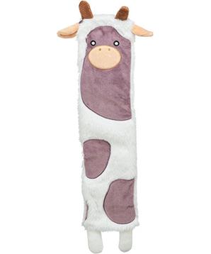 Be Eco kráva, recyklovaná hračka pro psy, šustící, 51 cm, polyester, bílá/fialová