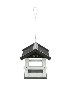NATURA venkovní krmítko závěsné, salaš, 36 × 25 × 25 cm, glazovaná borovice, černá/bílá