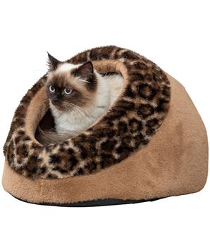 SOFT Edition plyšová kukaň LEO, 35 x 26 x 41 cm, hnědá/leopardí