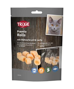 PREMIO Rolls, válečky s kuřecím a lososem,  obsah masa 72 %,