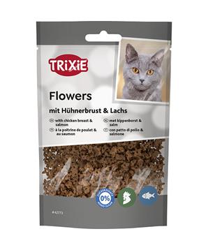 Flowers, kytičky s kuřecími prsy a lososem