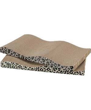 Škrabací karton LEO, vlnovka s catnipem, 44 x 6 x 25 cm, 2 ks, leopardí