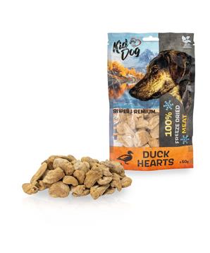 KIDDOG SUPER PREMIUM 100% kachní srdíčka sušená mrazem