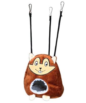 Plyšová závěsná jeskyň tvar křeček pro myši a křečky 11x14cm