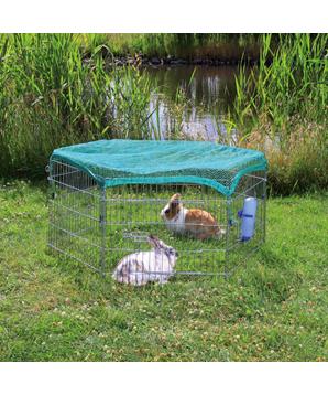 Pozinkovaná venkovní ohrádka s ochrannou sítí 6 dílů 63x58cm