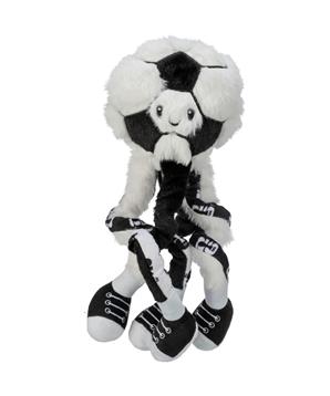 FIFA 2026 fotbalový míč s nožičkami, 32 cm, chlupatý plyš, bílá/černá - LIMITOVANÁ NABÍDKA