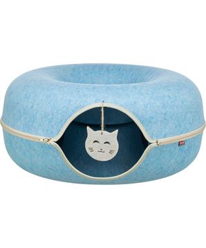 Filcová boudička - donut, ø 60 cm, s hračkou, modrá