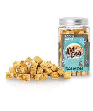 KIDDOG Super Premium 100% freeze dried SALMON CUBES - čisté maso z lososa, sušené mrazem 