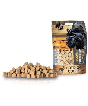 KIDCAT SUPER PREMIUM 100% freeze dried OSTRICH CUBES - pštrosí maso mrazem sušené