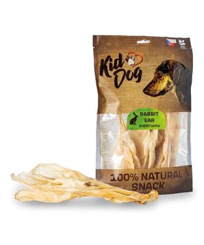 KIDDOG 100% Natural Snack, králičí uši bez srsti