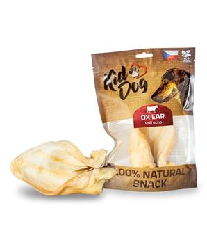 KIDDOG 100 % Natural Snack OX - volí ucho přírodní 17 cm - 30 ks/bal