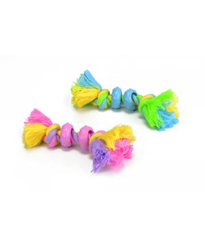 Beeztees Hračka pro psy Flossy lano s gumovými kruhy 16cm