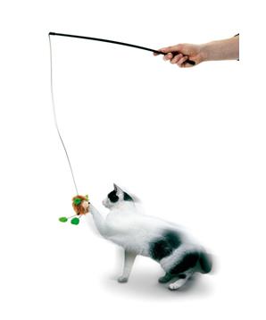 Karlie Hračka škádlítko pro kočky s krtkem vydávající zvuk a Catnipem 50cm