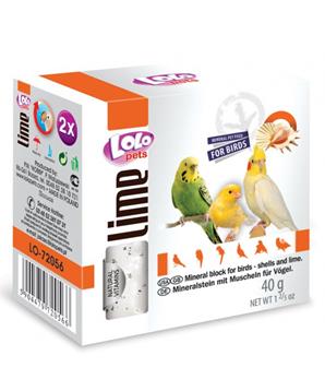 LOLOpets LIME minerální kámen s mušlemi pro ptáky 40 g