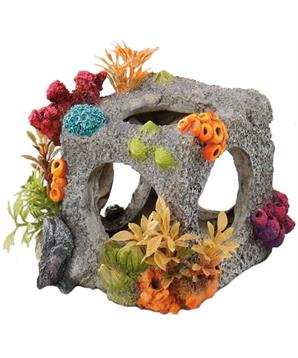 Dekorace do akvária - obydlená krychle 12x11x11cm Aqua Della