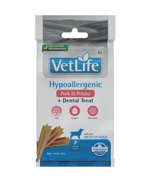 Vet Life Dog Dental Snack Hypoallergenic Pork Adult Medium & Maxi 