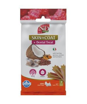 N&D QUINOA Dog Dental Snack Skin & Coat Herring Mini 