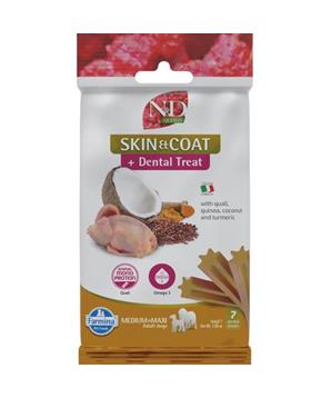 N&D QUINOA Dog Dental Snack Skin & Coat Quail Medium & Maxi 